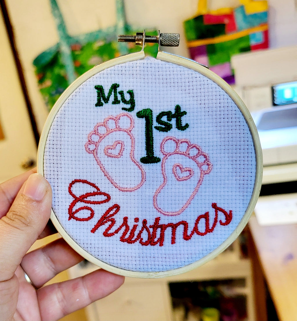 Customizable Baby's 1st Christmas Embroidered Ornaments