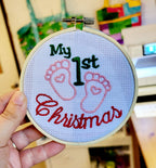 Customizable Baby's 1st Christmas Embroidered Ornaments