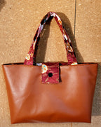 Faux Leather Handbag with Cotton Lining