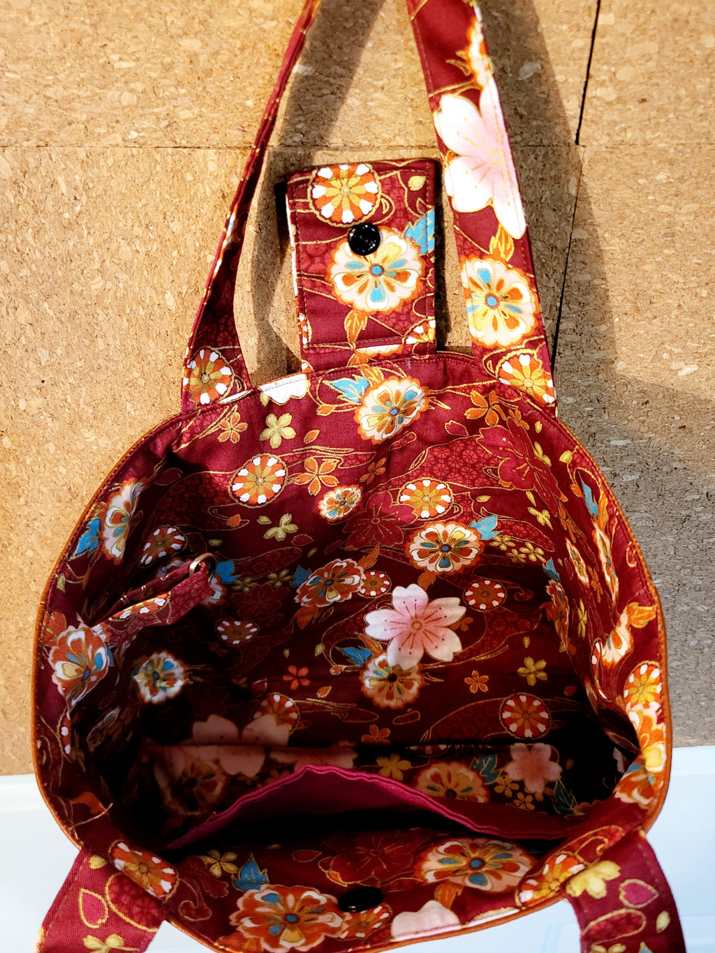 Faux Leather Handbag with Cotton Lining