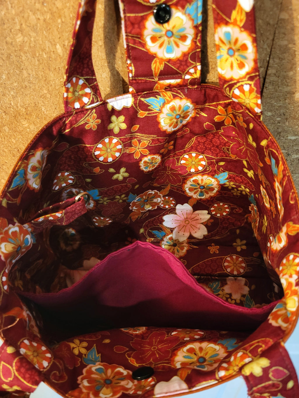 Faux Leather Handbag with Cotton Lining