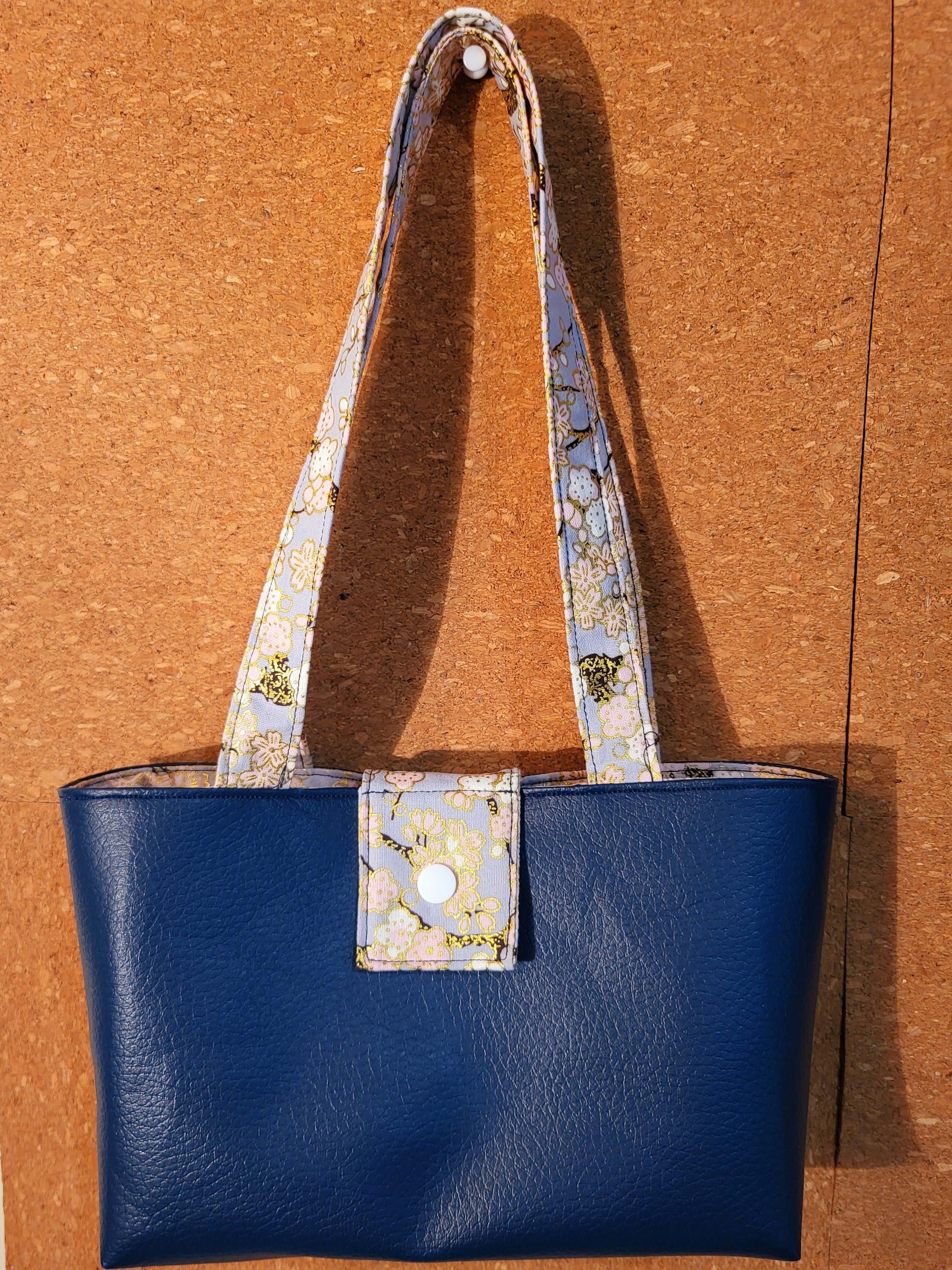 Faux Leather Handbag with Cotton Lining