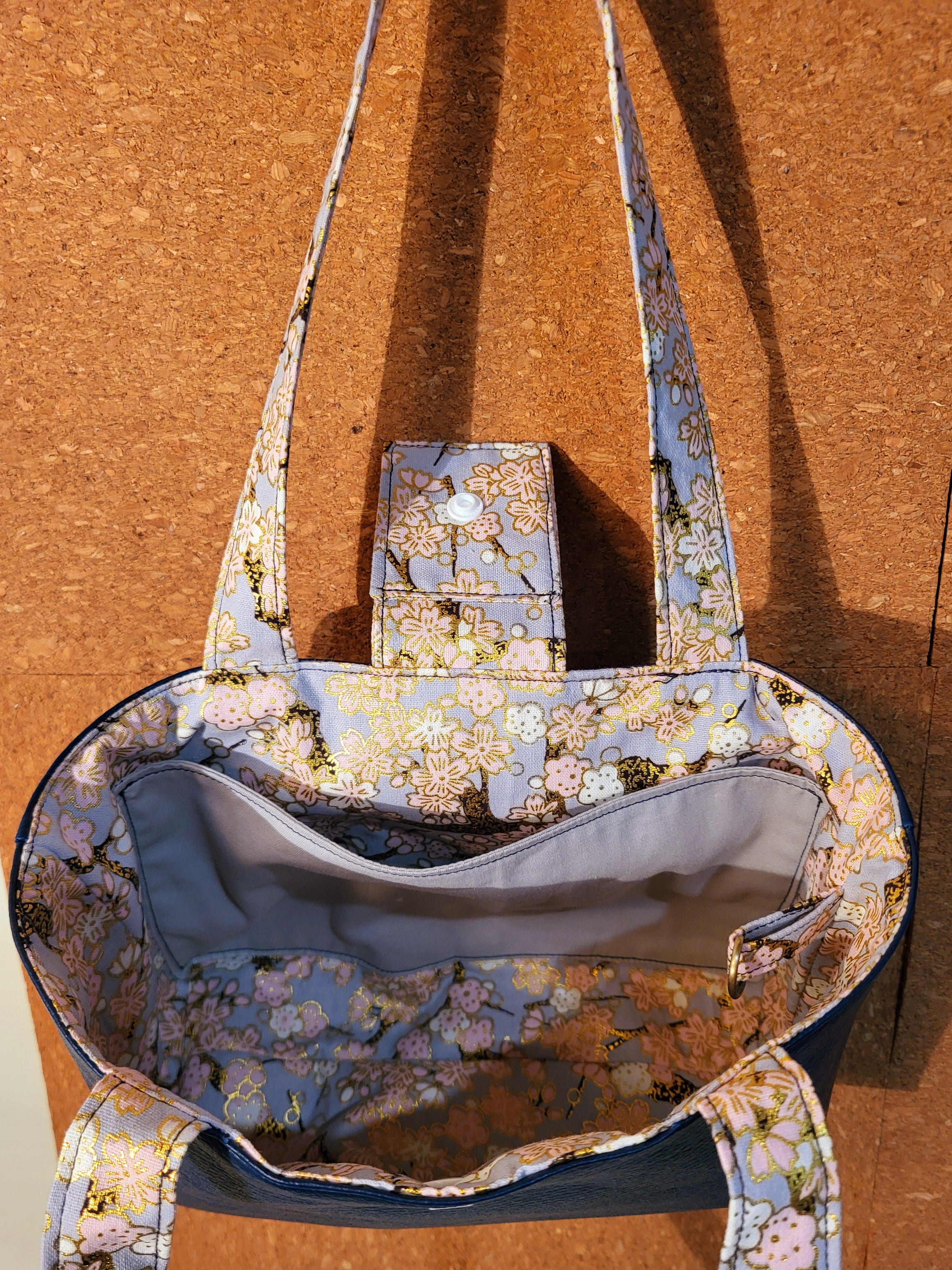 Faux Leather Handbag with Cotton Lining