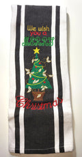 Embroidered Towel "We Wish You a Merry Christmas"
