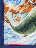Angler Quilted Wall Hanging – Hand-Guided Longarm Fiber Art (6″ × 8″)