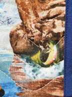 Angler Quilted Wall Hanging – Hand-Guided Longarm Fiber Art (6″ × 8″)