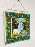Beside Peaceful Waters Quilted Wall Hanging – Hand-Guided Longarm Fiber Art (16″ × 15″)