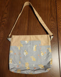 Cotton Shoulder Bag with Corgi Fabric