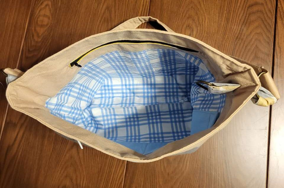 Cotton Shoulder Bag with Corgi Fabric
