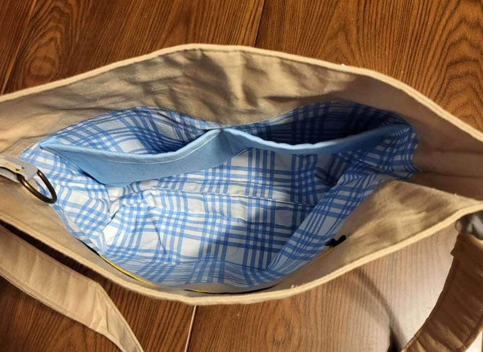 Cotton Shoulder Bag with Corgi Fabric