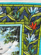 Psalm 23 Quilted Wall Hanging – Hand-Guided Longarm Fiber Art (16″ × 15″)