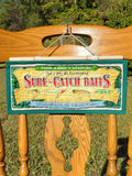 Sure-Catch Baits Quilted Wall Hanging – Hand-Guided Longarm Fiber Art (12″ × 6″)